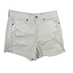 American Eagle 6 Womens Mom Short High Rise Stretch Distress Cut Off Cuff Hem